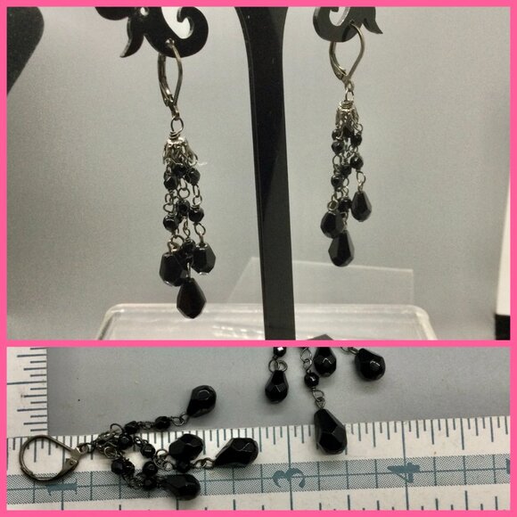 Black Beaded Set, 4pc - Picture 4 of 10